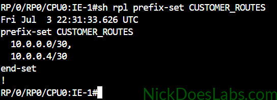 show rpl prefix-set