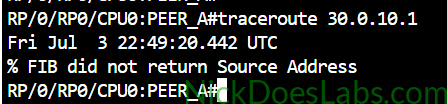 Traceroute with route filtering