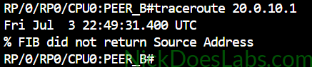 Traceroute with route filtering