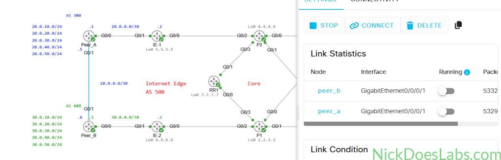 Cisco Modeling Labs link disconnected
